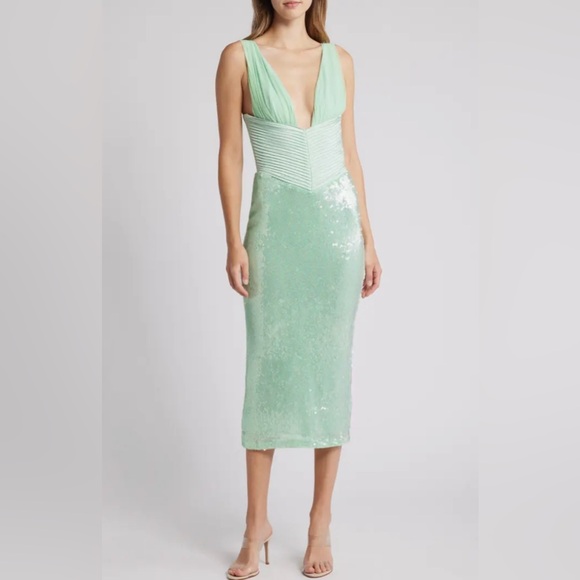 House of CB Thala Corset Bodice Sequin Cocktail Dress - Picture 7 of 12